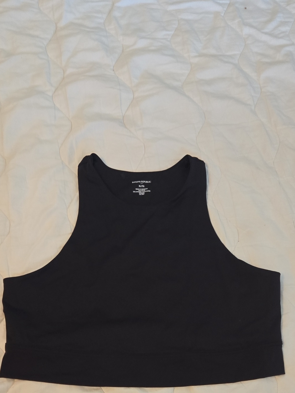 Banana Republic Black High Neck Racerback Cropped Tank Top Xl